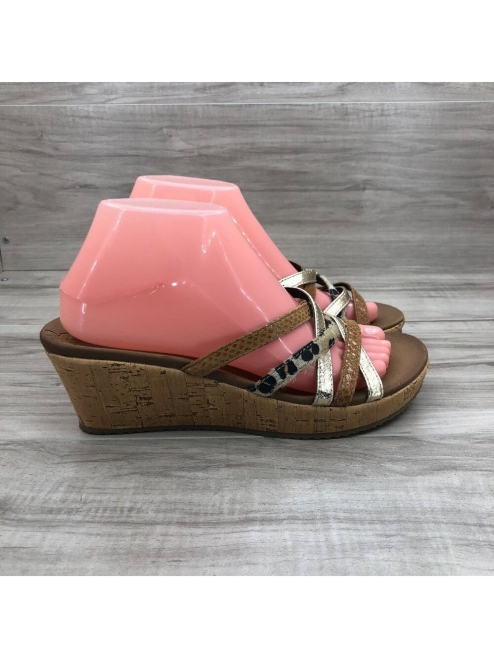 Skechers Wedge Sandals Womens 8.5 Beverlee Luxe Foam Slip On Shoes